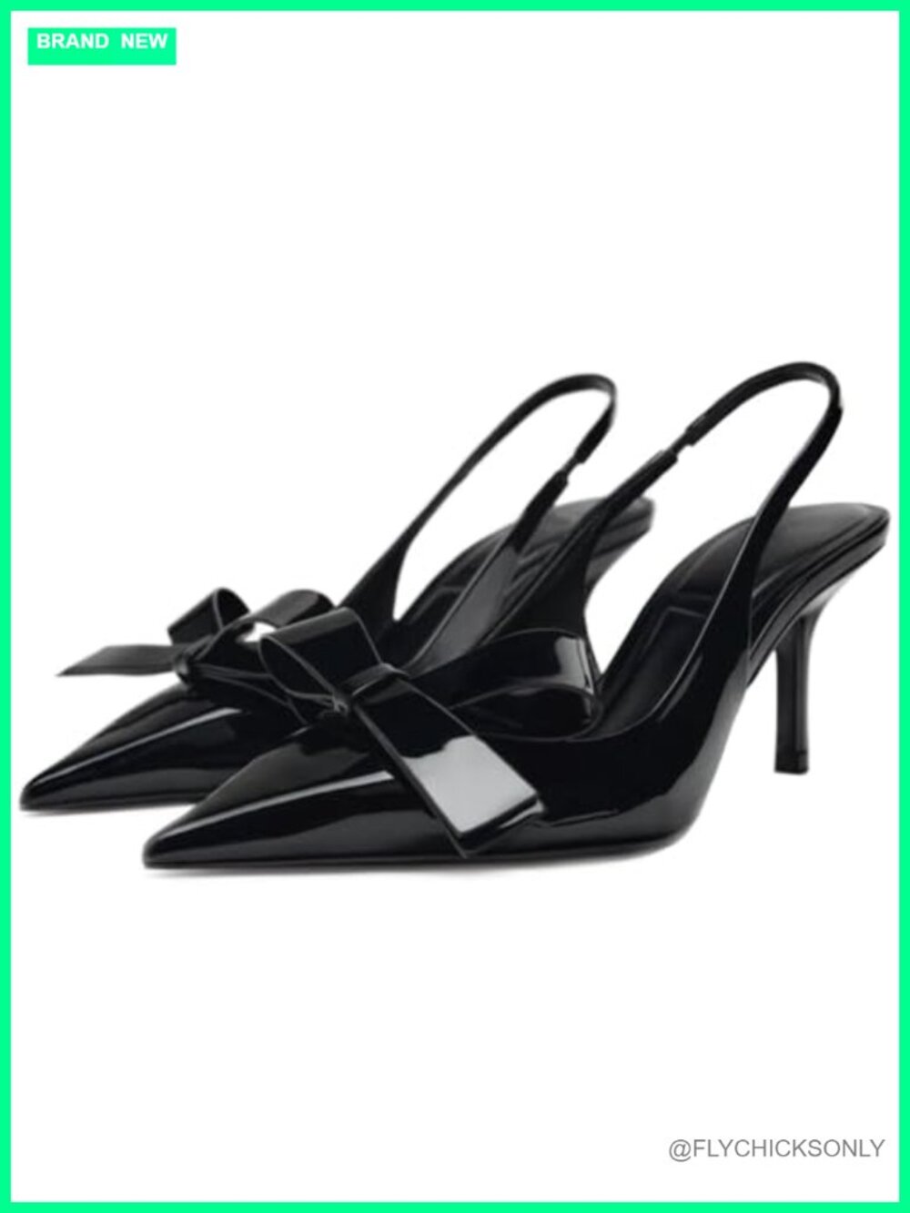 Bow Kitten Heel Slingback Pumps